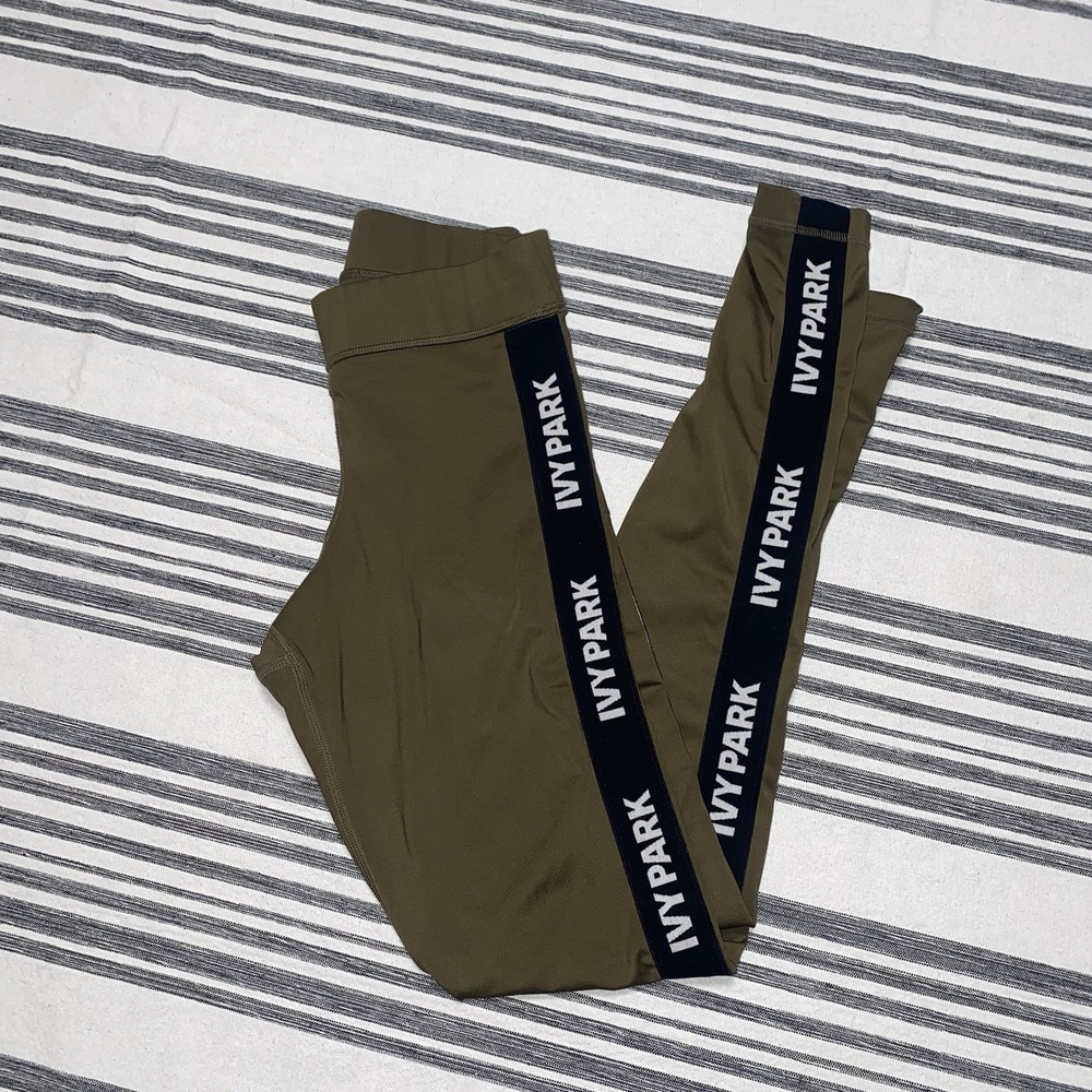 Ivy Park Green Side Tape Logo Leggings XS